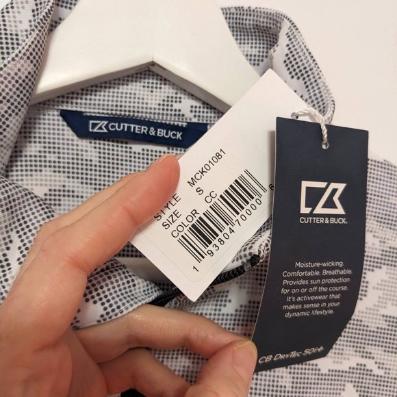 NEW TAGS ON Cutter & Buck Athletic 3/4 Zip in White Camo Sz S - Picture 7 of 9